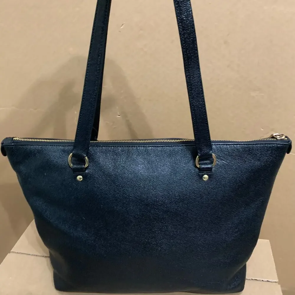 COACH Large Black Crossgrain Leather GALLERY Tote Shoulder Tote F79608